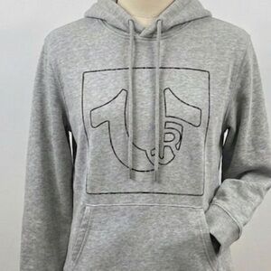 True Religion Heather Gray Hoodie - Big Logo - Boys Medium / Mens XS